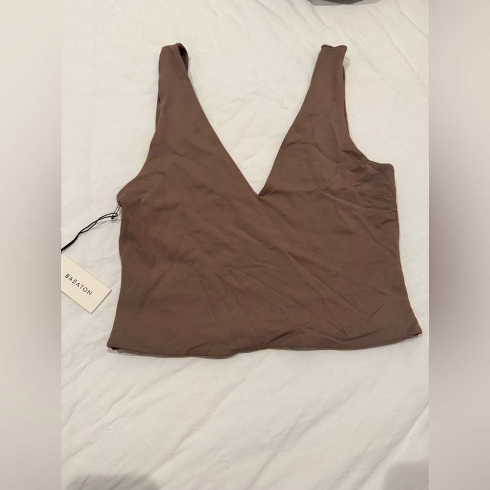 Aritzia Babaton V neck Crop Top